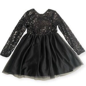 Cat & Jack Sequin Tulle Long Sleeve Sparkle Party Princess Dress Girls 8 medium